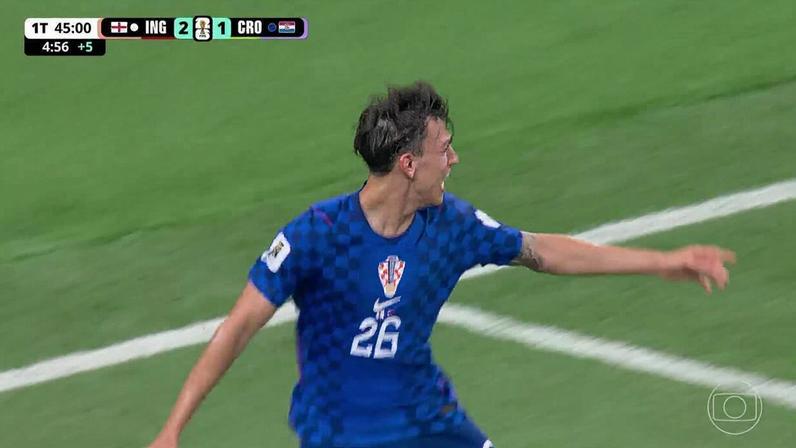 Gol de Petar Musa aos 50' da Croácia contra a Inglaterra