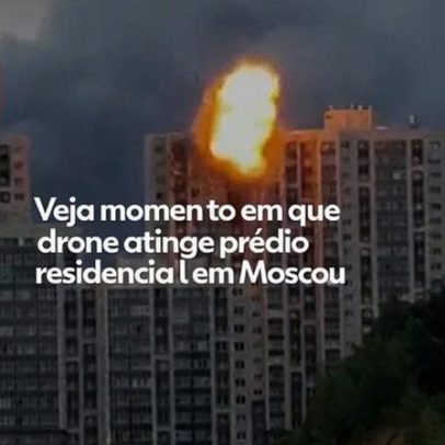 Vídeo mostra drone atingindo prédio residencial em Moscou