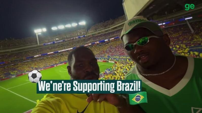 Jogadores do Philadelphia Eagles curtem jogo do Brasil contra o Haiti