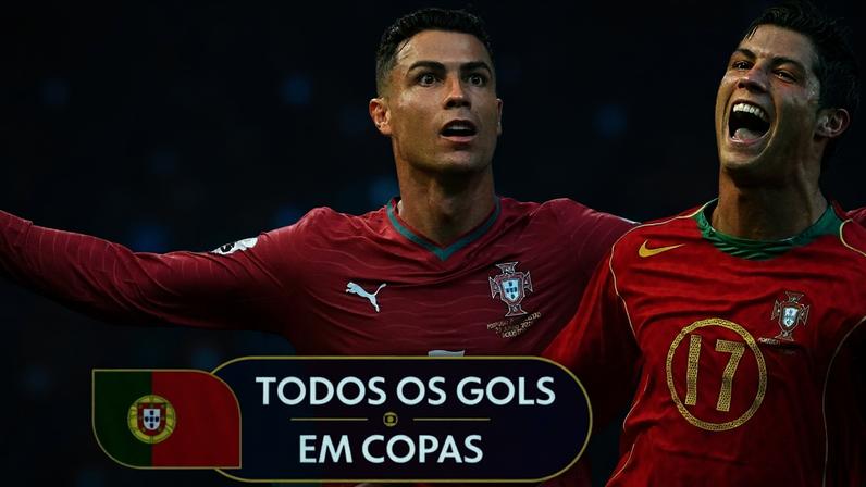 Cristiano Ronaldo usa bolsa de gelo em Portugal x Colômbia — Foto: Craig Williamson/SNS Group via Getty Images