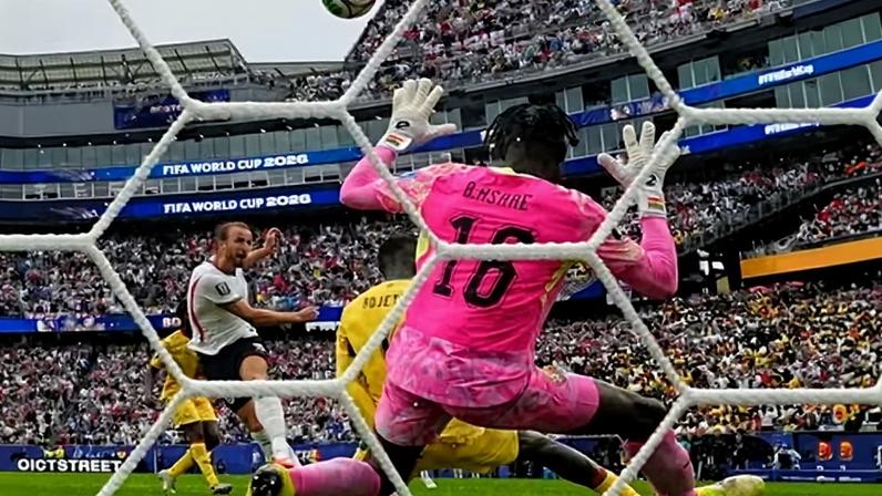 Harry Kane sends one skywards.