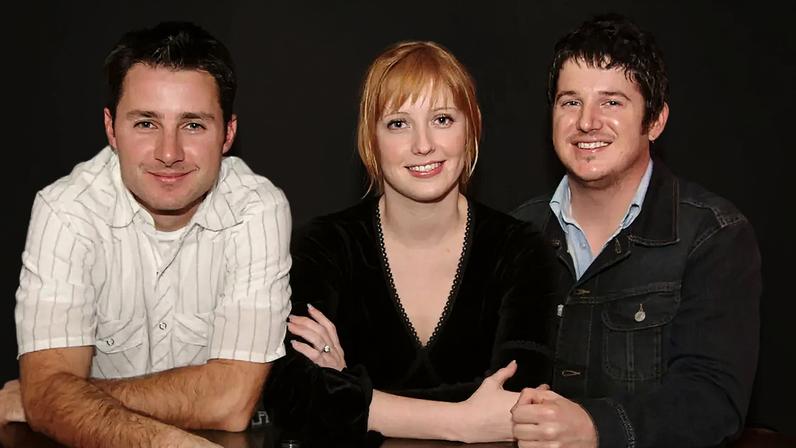 Da esquerda para a direita: Justin Cary, Leigh Nash e Matt Slocum, da banda Sixpence None the Richer