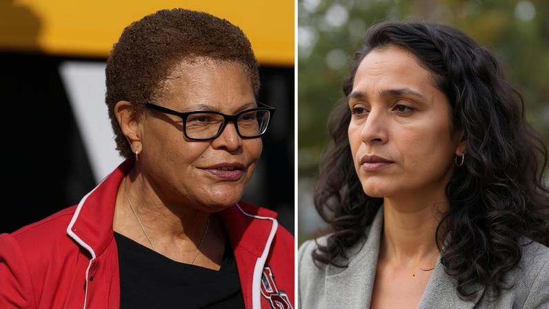 Karen Bass, left, and Nithya Raman. The two will battle it out in November.