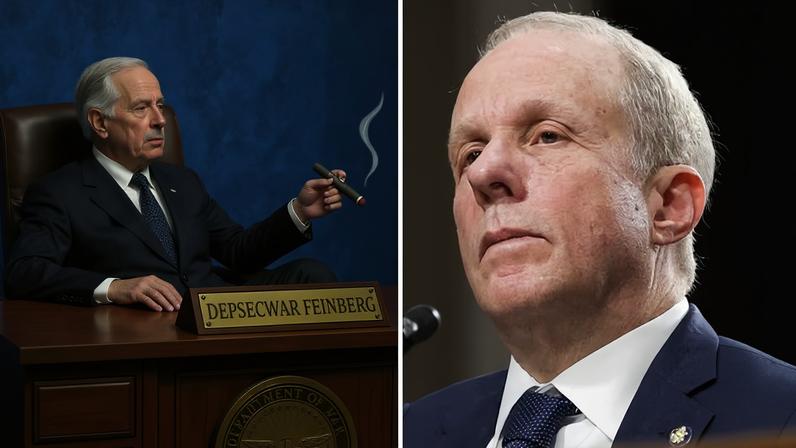 Stephen Feinberg, Donald Trump's nominee to be deputy secretary of defense, testifies during his Senate armed services committee confirmation hearing on 25 February 2025 in Washington DC.