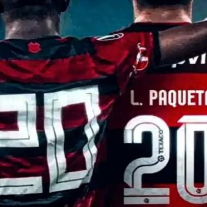 Flamengo celebra gol de Vini Jr após passe de Paquetá