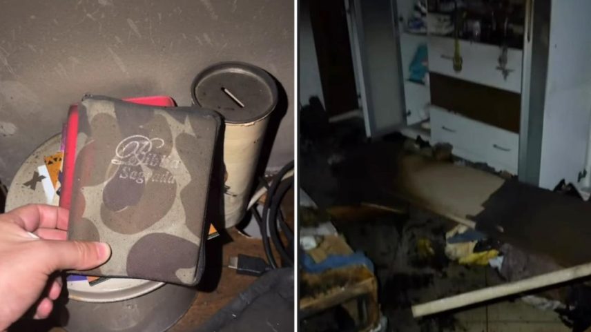 Filho de Regis Danese encontra Bíblia intacta após incêndio