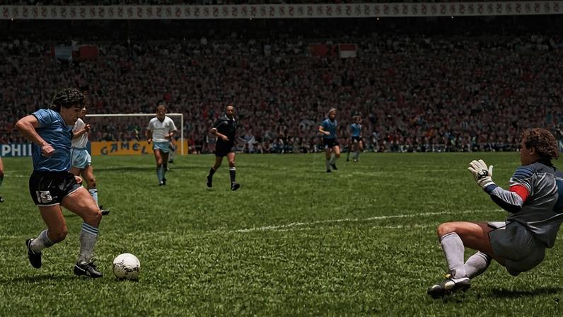 Diego Maradona beija a taça da Copa do Mundo, conquistada em 1986 sobre a seleção da Alemanha