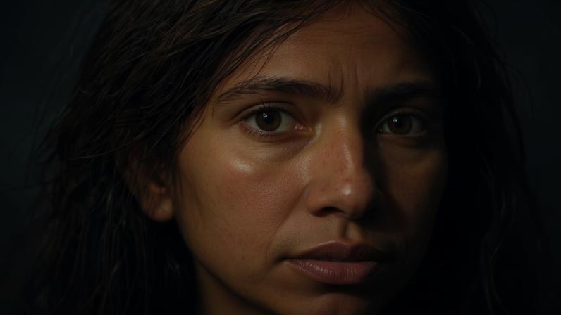Reconstrução artística de uma denisovana, espécie de hominínio arcaico que se reproduziu com o Homo sapiens
