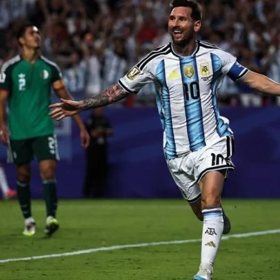 Messi iguala marca histórica na Copa e revela celebração da noite