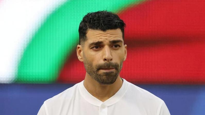 15.jun.2026 - Mehdi Taremi, do Irã, antes do jogo contra a Nova Zelândia - Los Angeles Stadium, Inglewood, Califórnia, EUA