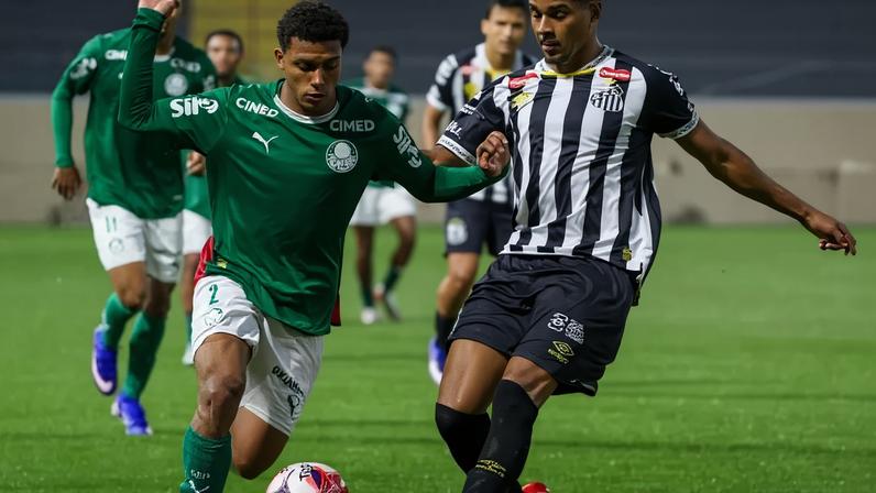 Palmeiras e Santos travaram duelo intenso na Arena Barueri, pelo Brasileirão Sub-20 –