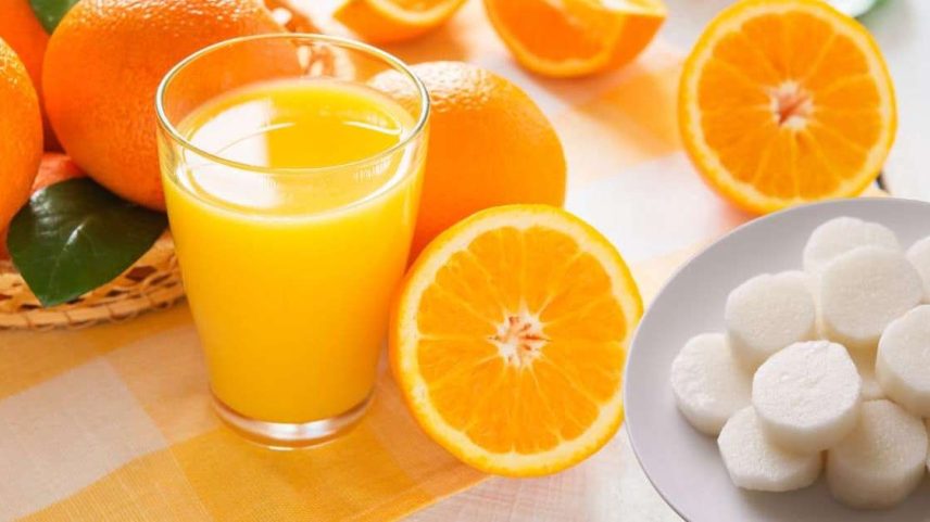 Suco de inhame com laranja.