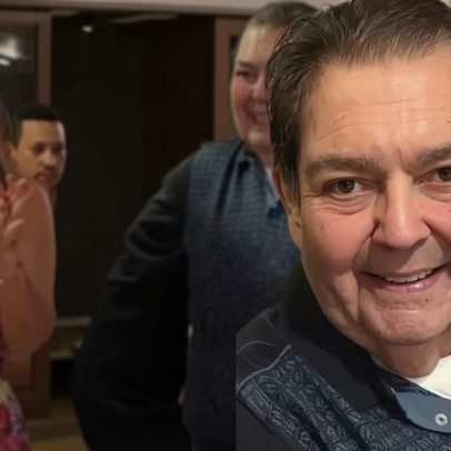 Faustão reaparece sem cadeira de rodas no aniversário da esposa