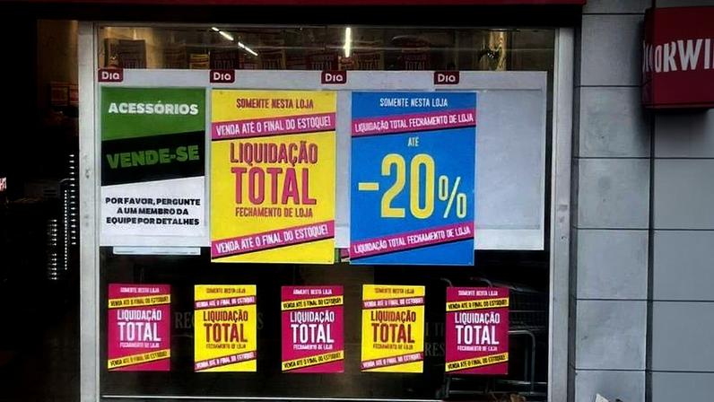 Unidade da rede de supermercados Dia na região central de São Paulo pouco depois do início da Recuperação Judicial