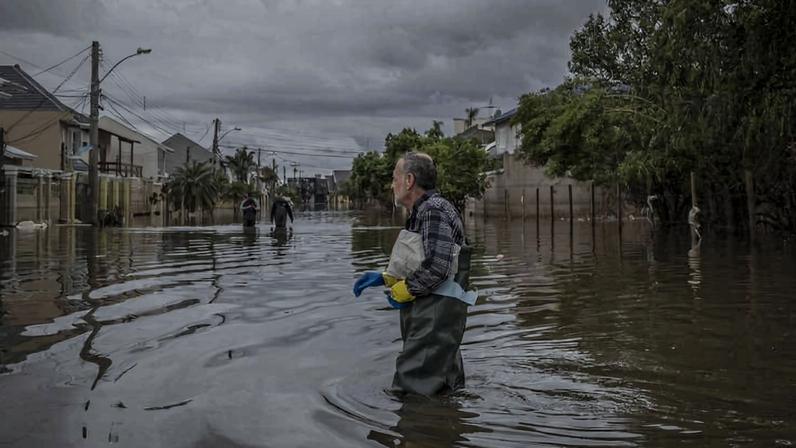 O município de Canoas, um dos mais atingidos pelas inundações que afetaram quase todo o estado do Rio Grande do Sul em maio de 2024