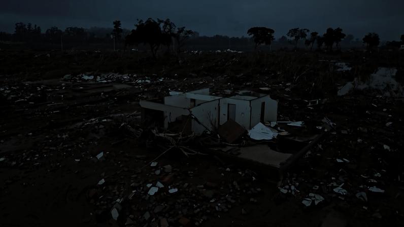 Bairro da cidade de Cruzeiro do Sul foi devastado pelas enchentes que atingiram o Rio Grande do Sul em 2024; El Niño deve aumentar recorrência de temporais na região sul
