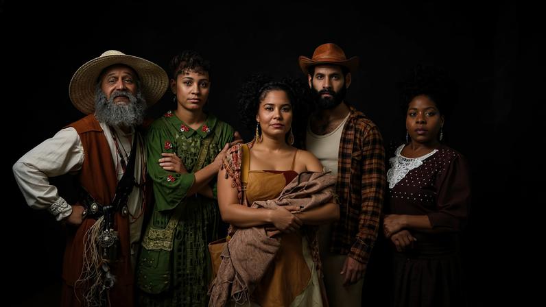 O elenco de 'Torto Arado - O Musical', em cartaz no Sesc 14 Bis