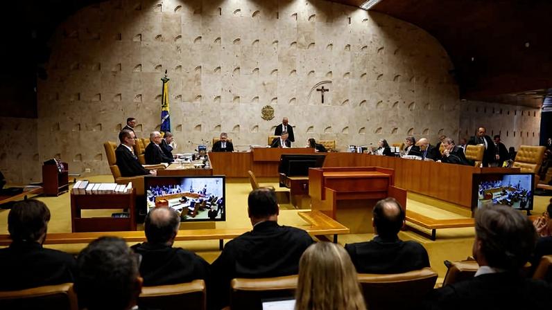 Sessão do STF ao retomar discussão sobre a constitucionalidade de trechos do Marco Civil da Internet