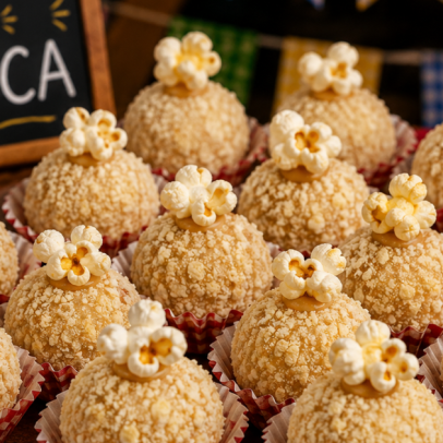 Brigadeiro de pipoca estreia em festas juninas com textura surpreendente