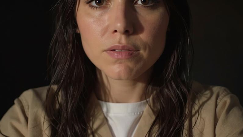Letícia Colin nos bastidores de gravação em presídio desativado