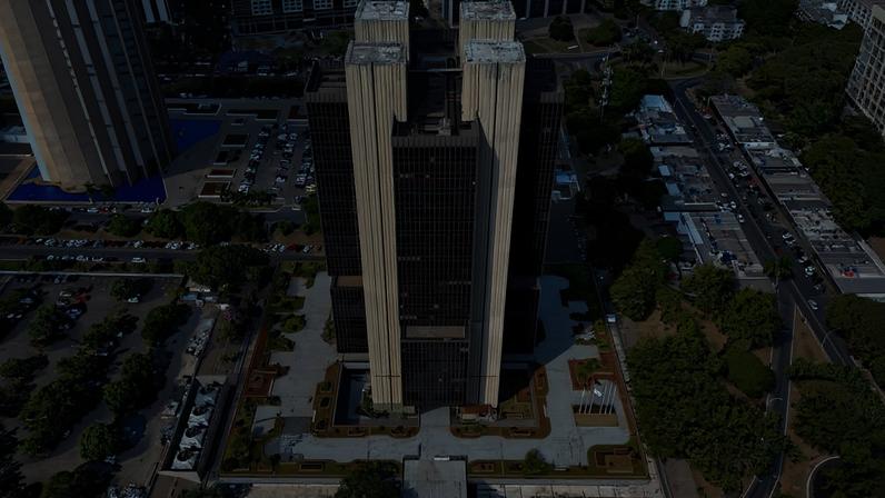 Fachada da sede do Banco Central, em Brasília, vista de cima