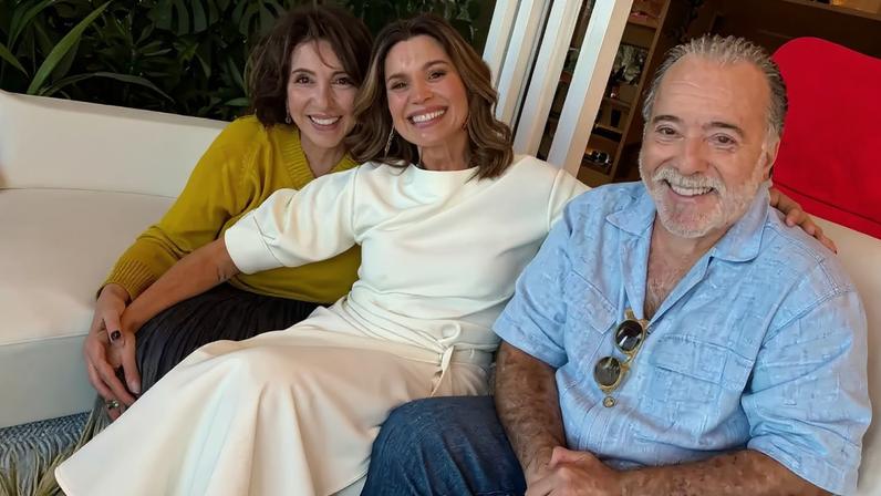 Atriz de 'Quem Ama Cuida' reúne elenco de novela e Tony Ramos quebra discrição em aparição rara
