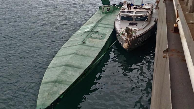 Submarino capturado pela Marinha do México no estado de Guerrero, na costa do Pacífico, com 3,5 toneladas de cocaína