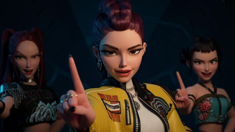Cena da animação 'Guerreiras do K-pop' (K-pop Demon Hunters), na Netflix
