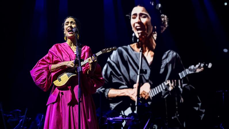 A cantora Marisa Monte em show em São Paulo