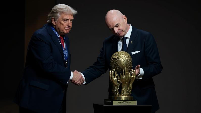 Gianni Infantino concede Prêmio da Paz da Fifa a Donald Trump, em Washington