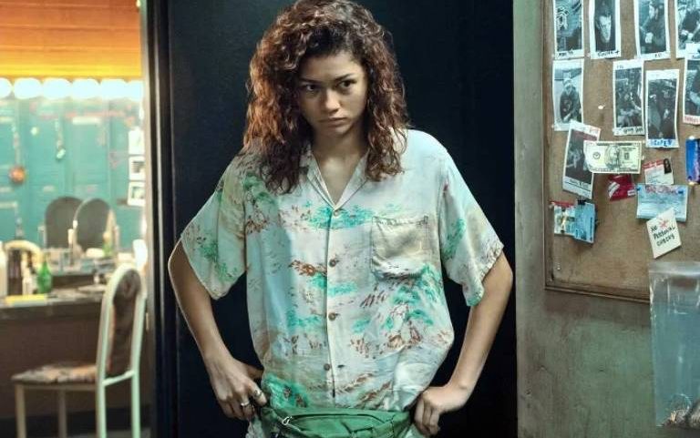 A atriz Zendaya em cena da terceira temporada da série 'Euphoria', da HBO