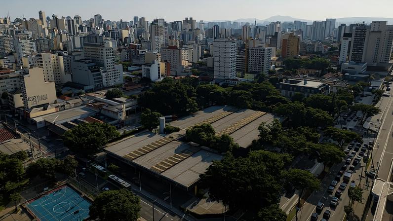 Vista aérea do Terminal Princesa Isabel, que será demolido para expansão de parque e implantação do novo centro administrativo