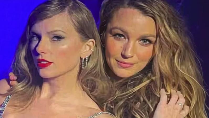 A cantora Taylor Swift com a atriz Blake Lively e com a modelo Karlie Kloss