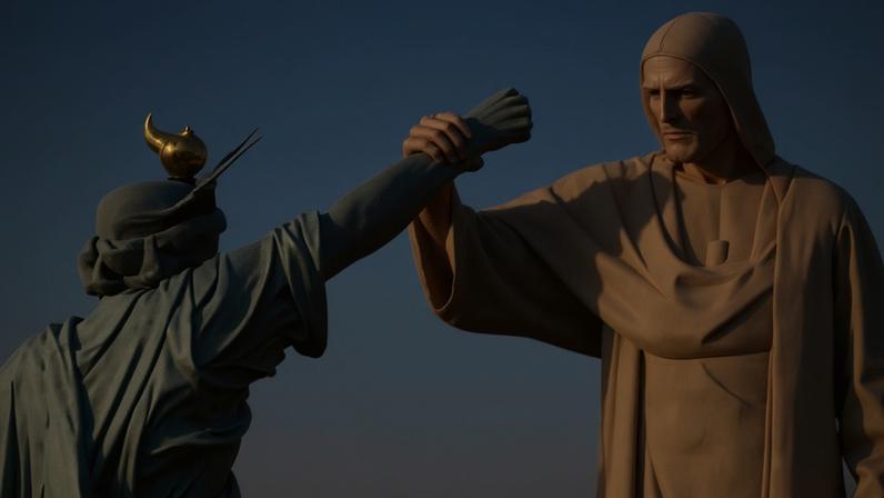 Vídeo feito com IA compartilhado pelo regime iraniano mostra o monumento do Cristo Redentor em uma batalha com a estátua da Liberdade