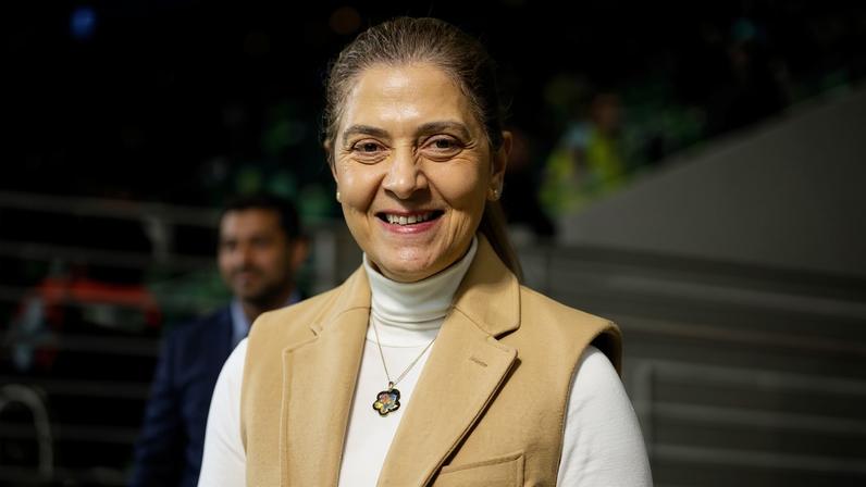 Leila Pereira acompanha duelo entre Palmeiras e Cerro Porteño pela Copa Libertadores, em São Paulo