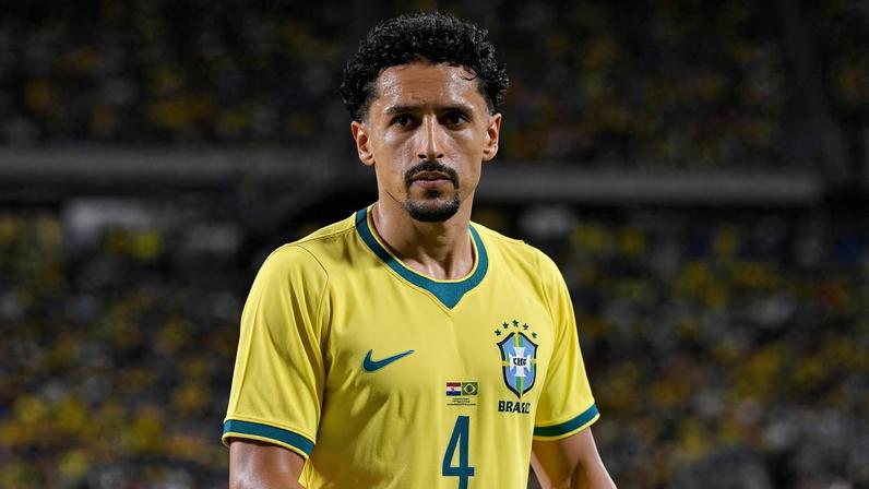 Marquinhos durante amistoso entre Brasil e Croácia em Orlando, na Flórida