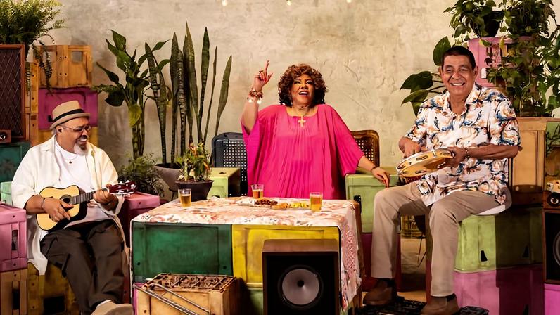 Jorge Aragão, Alcione e Zeca Pagodinho em foto da turnê 'O Maior Encontro do Samba'