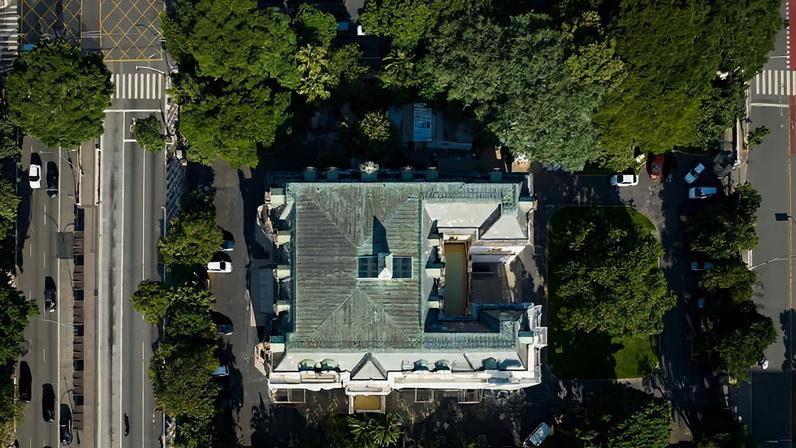 Vista aérea do Palácio dos Campos Elíseos, que se tornará sede do Governo de São Paulo