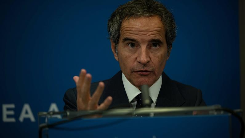O diretor da Agência Internacional de Energia Atômica, o argentino Rafael Grossi, na sede do órgão em Viena