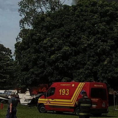 Queda de avião em Marília deixa duas mortes e um ferido
