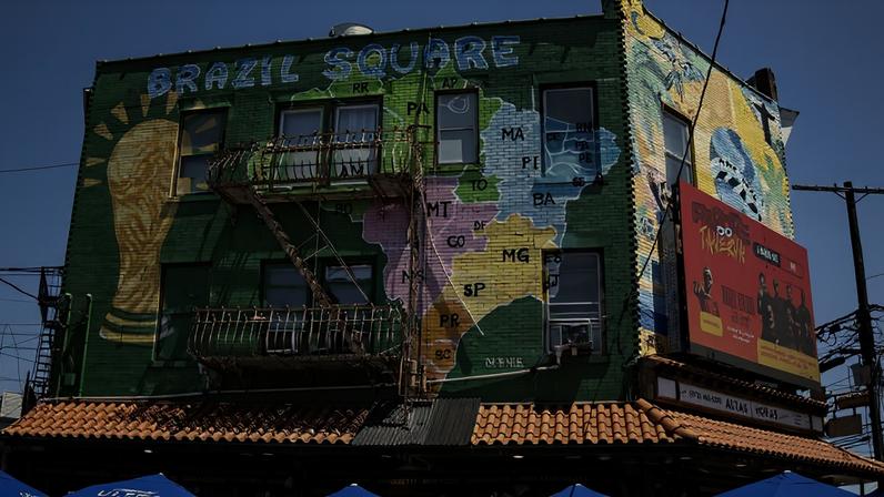 Pintura sobre Brasil e Copa do Mundo em Newark, Nova Jersey