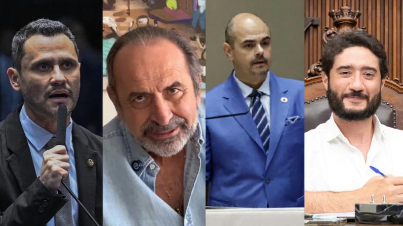 Montagem com Cleitinho Azevedo, Alexandre Kalil, Mateus Simões e Gabriel Azevedo