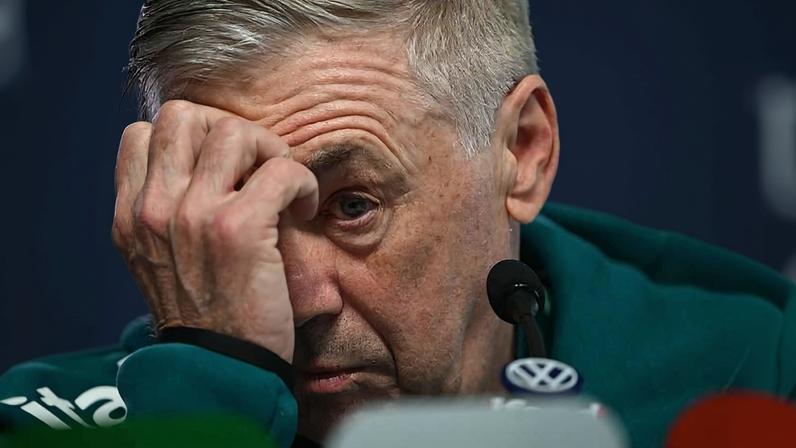 O técnico da seleção brasileira, Carlo Ancelotti, em entrevista coletiva