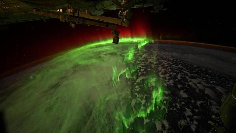 Imagem de aurora austral foi feita pela astronauta da Nasa Jessica Meir, que está na Estação Espacial - Jessica Meir / Redes Sociais