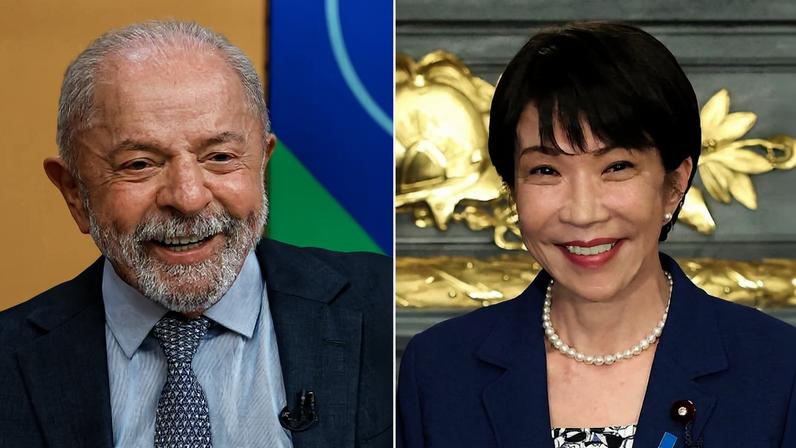 Presidente da República, Luiz Inácio Lula da Silva e a primeira-ministra japonesa Sanae Takaichi