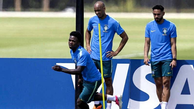 O atacante Vinicius Junior em ação no último treino da seleção brasileira na preparação para a Copa do Mundo de 2026