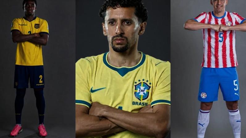 Félix Torres, Marquinhos e Balbuena (Foto: Divulgação/Reprodução/CBF)