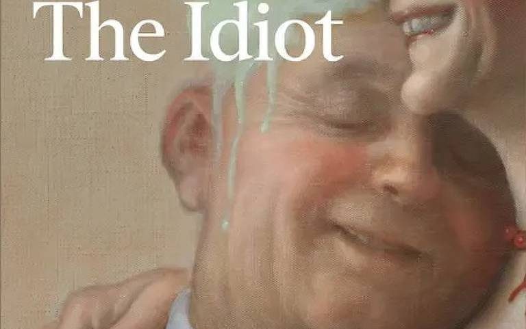 Capa do podcast 'O Idiota', com detalhe da tela 'Pistachio', obra de 2016 do artista norte-americano John Currin