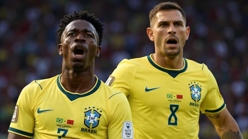 Vinicius Junior comemora gol de empate da seleção; camisa 7 salvou o Brasil na estreia
