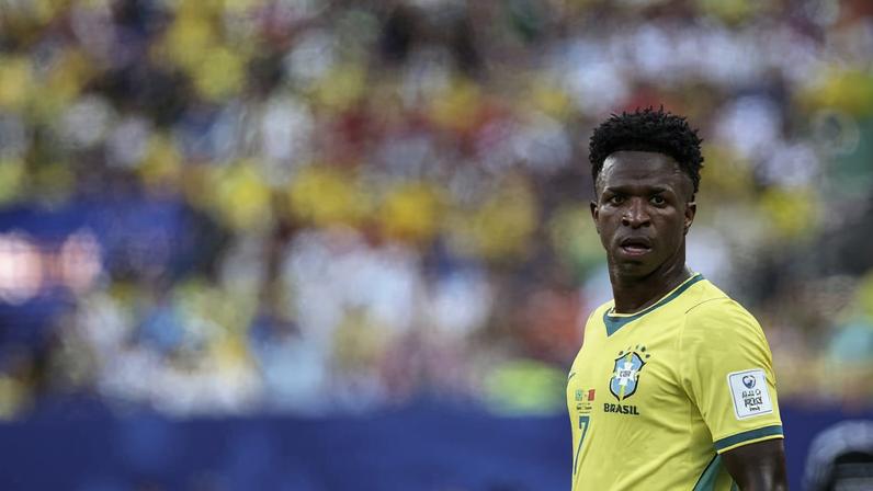 Vini Júnior em jogo de estreia do Brasil contra Marrocos, nos Estados Unidos